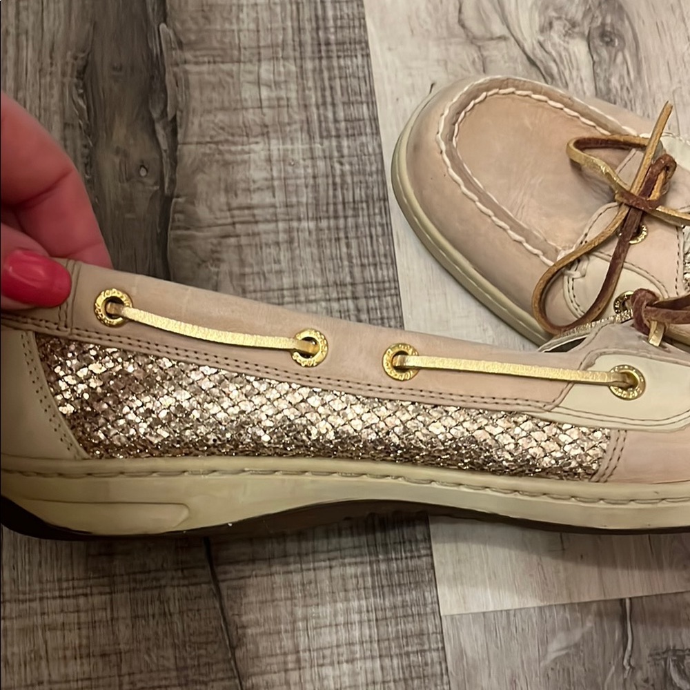 Sperry Tan Leather Loafers with Rawhide Laces - Picture 2 of 4